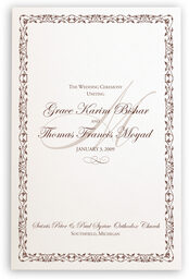 Photograph of Celtic Leaf and Watermark Wedding Programs