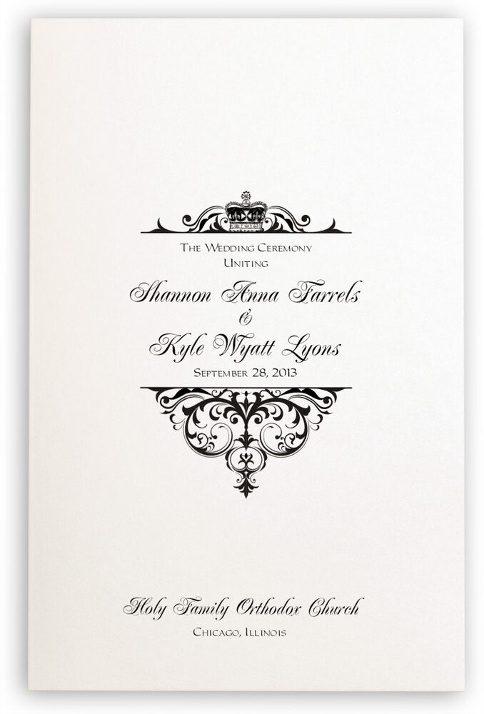 Photograph of Crowned Vintage Monogram Wedding Programs