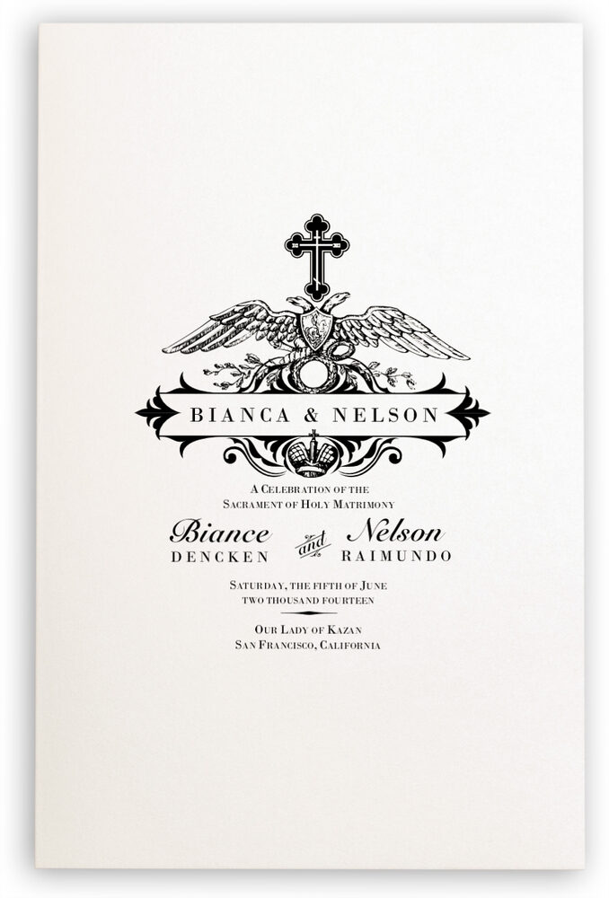 Photograph of Orthodox Eagle & Cross Wedding Programs