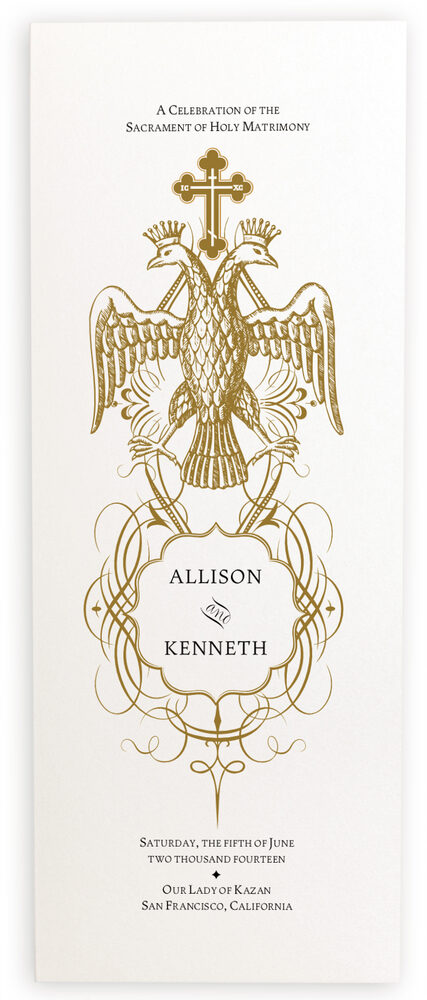Photograph of Orthodox Sacrament Wedding Programs
