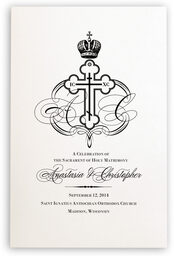 Photograph of Russian Orthodox Byzantine Cross Wedding Programs