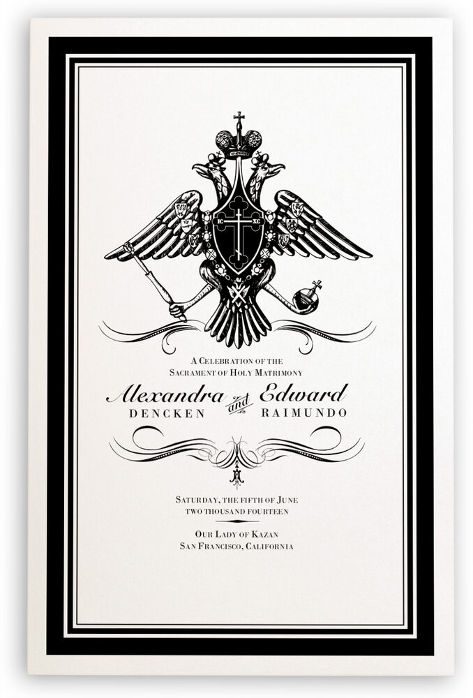 Photograph of Russian Two Headed Eagle Wedding Programs