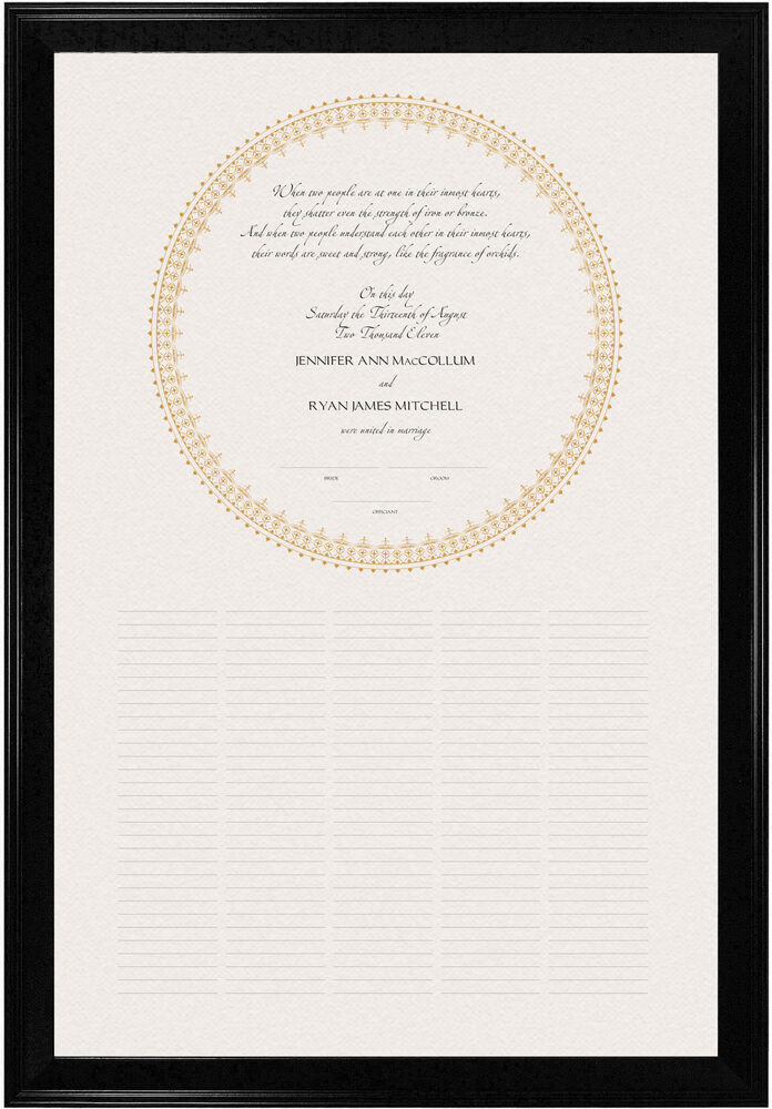 Photograph of India Inspired Circle Wedding Certificates