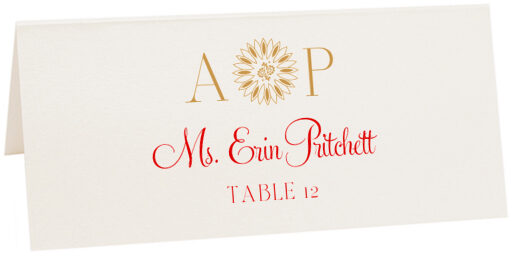 Photograph of Tented Bandana Flower Place Cards