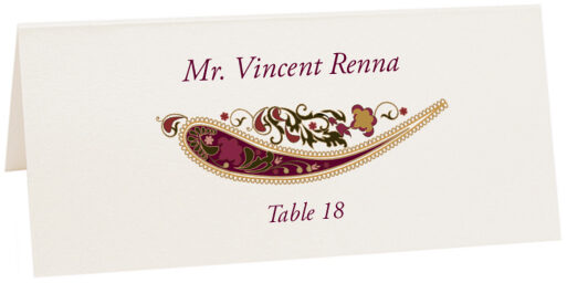 Photograph of Tented Paisley 15 Place Cards