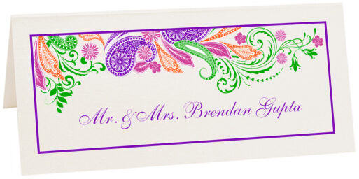 Photograph of Tented Paisley Garden - Pink & Purple Place Cards