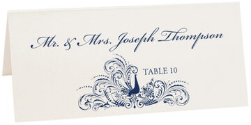 Peacock Flourish Indian Wedding Place Cards And Wedding Escort