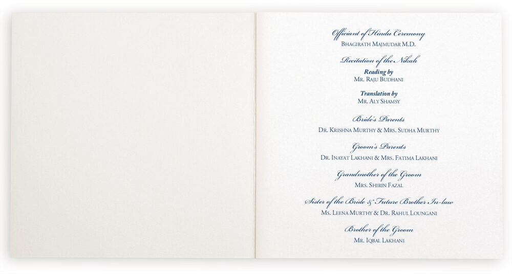 Photograph of Aum Watermark Wedding Programs