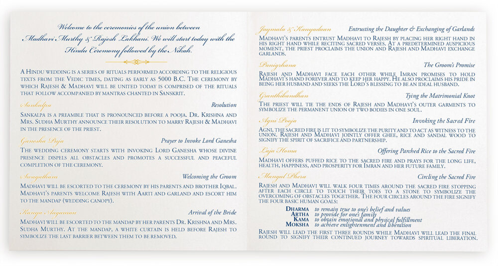 Photograph of Aum Watermark Wedding Programs