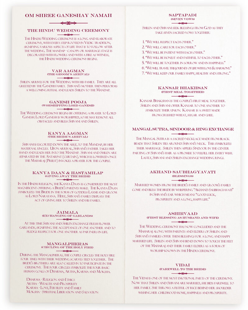 Photograph of Ganesha Gold Wedding Programs