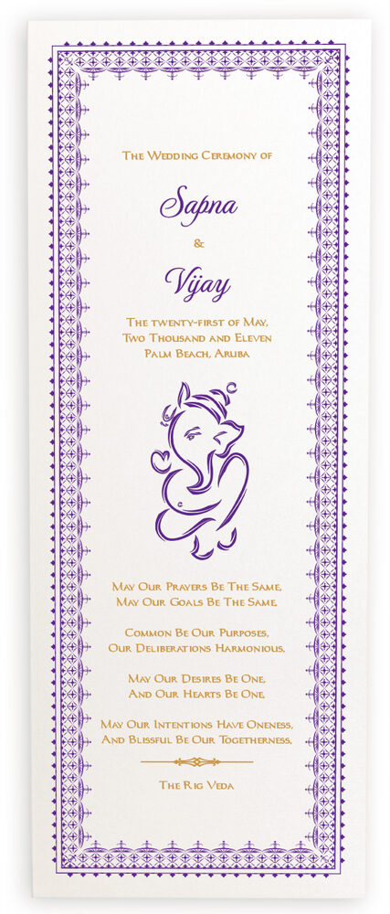 Photograph of Ganesha Indian Wedding Ceremony Wedding Programs