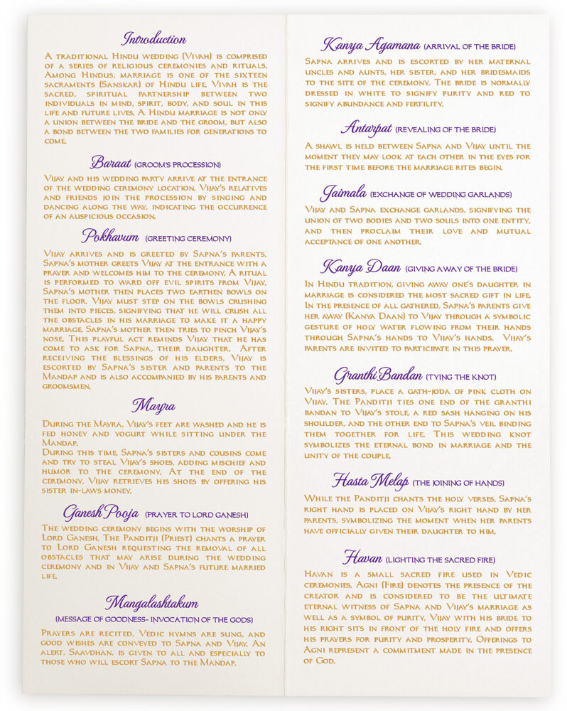 Photograph of Ganesha Indian Wedding Ceremony Wedding Programs