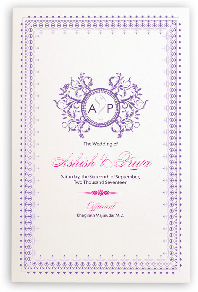 Photograph of Gingee Ganesha Wedding Programs