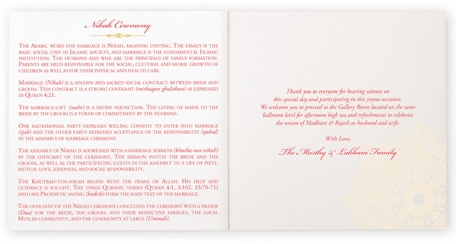 thank you in wedding program from bride and groom unique wedding ideas