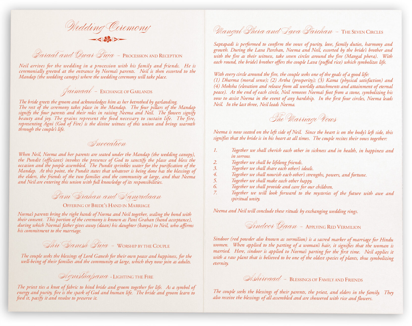 Indian Weddings Lotus Hindu Wedding Ceremony Program Hindu Wedding