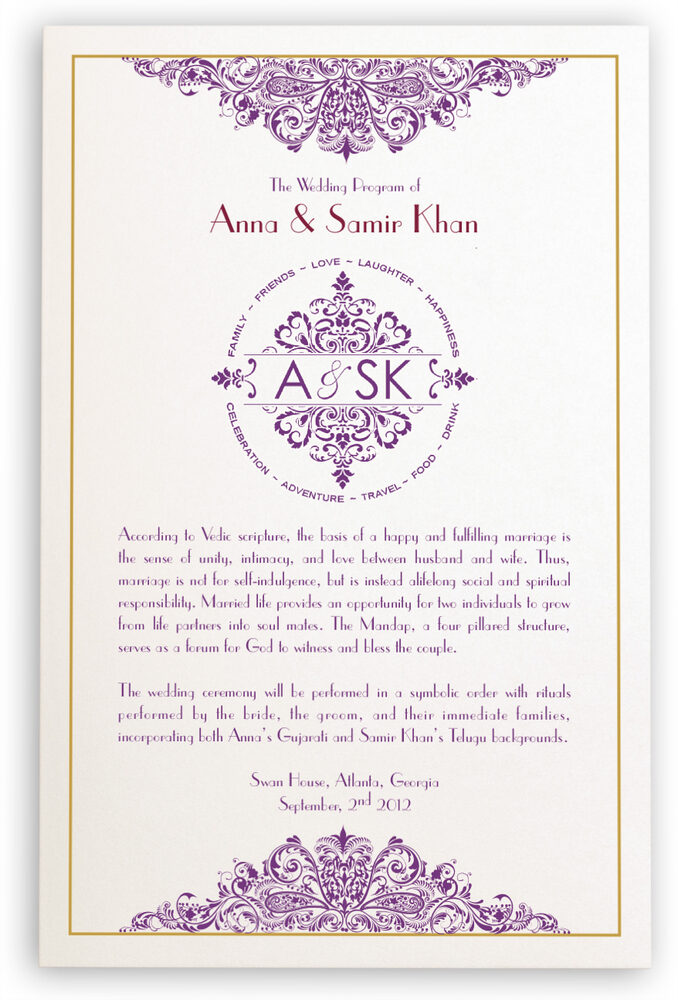 Photograph of Karathee Hoom Wedding Programs