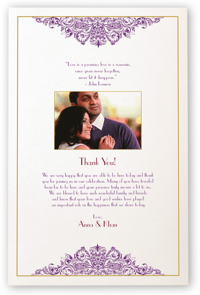 Photograph of Karathee Hoom Wedding Programs