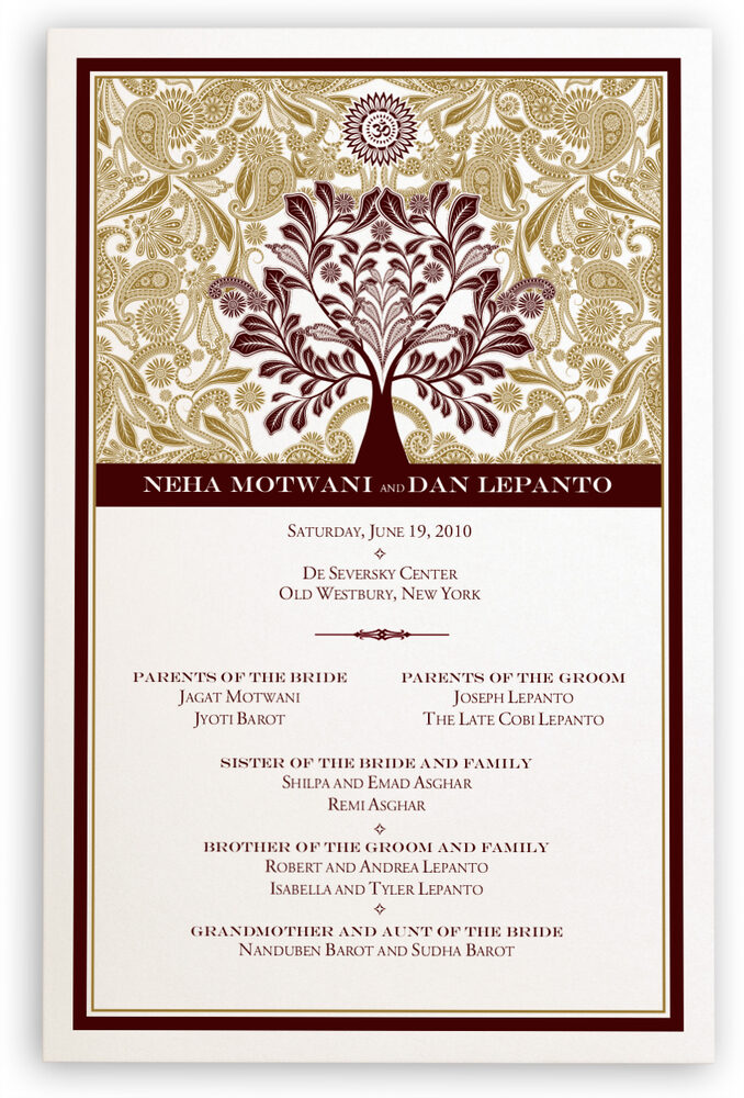 Photograph of My Paisley Life Hindu Wedding Card Wedding Programs