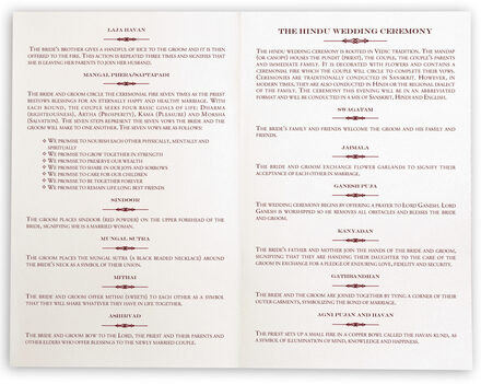 Indian Weddings Wedding Ceremony Program Hindu Wedding