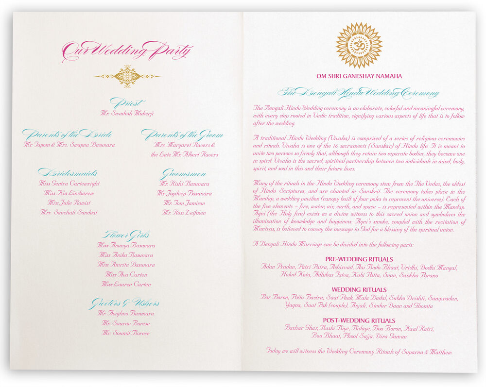 Photograph of Paisley and Peacocks Wedding Programs