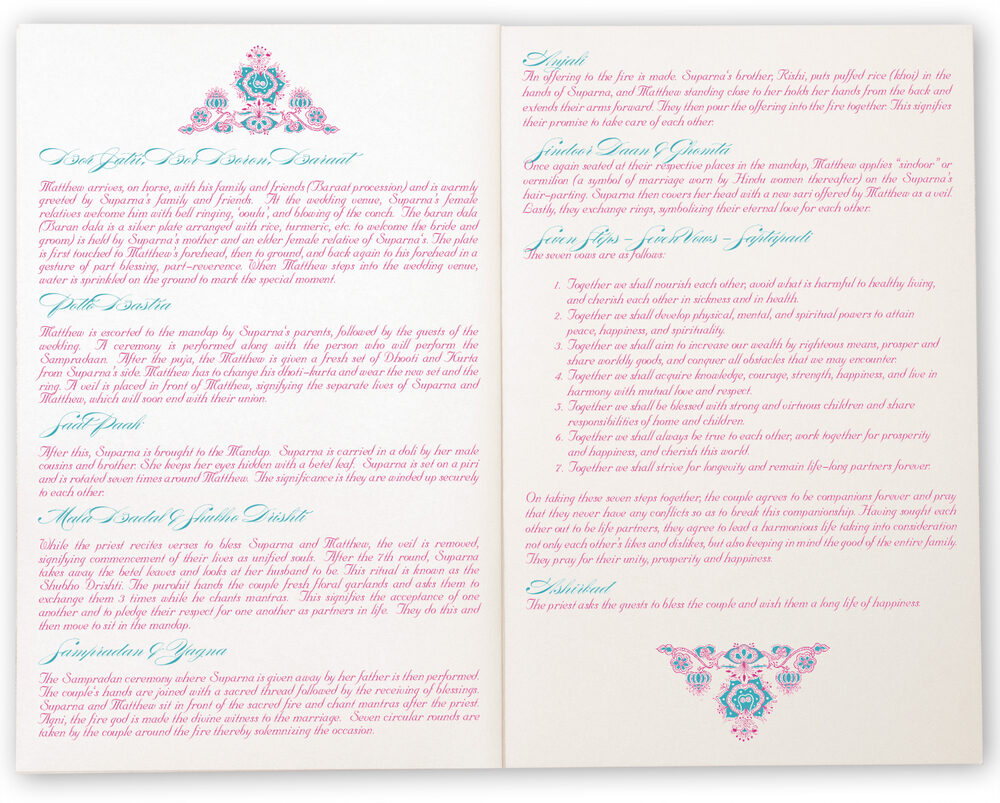 Photograph of Paisley and Peacocks Wedding Programs