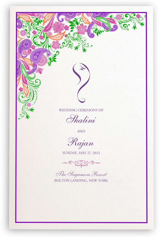 Photograph of Paisley Garden - Pink & Purple Wedding Programs