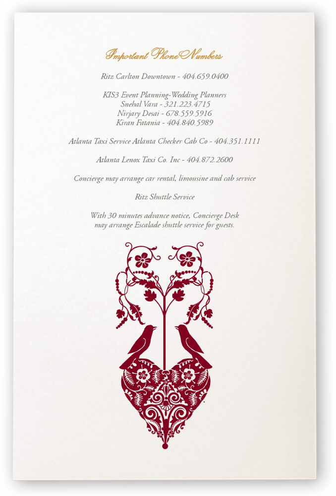 Photograph of Paisley Power Welcome Letter Wedding Programs