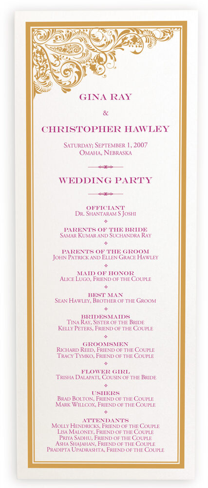 Photograph of Pompous Peacock Wedding Programs