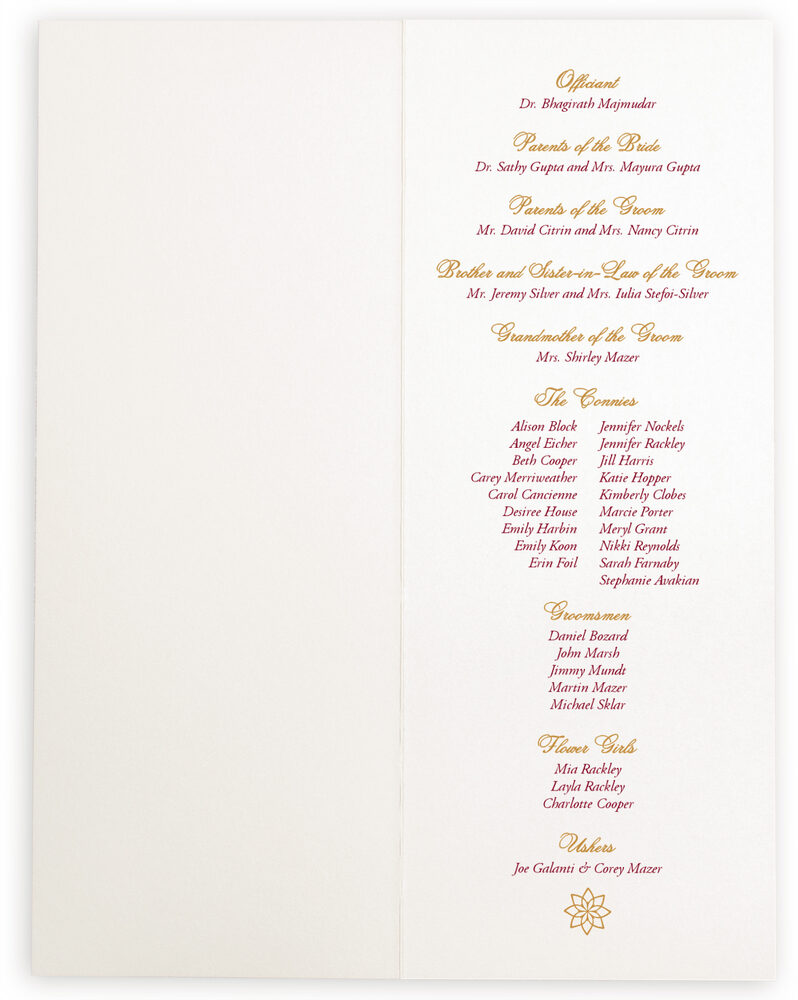 Photograph of Sari Pattern Wedding Programs