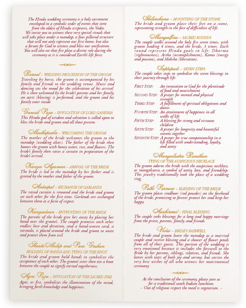Photograph of Sari Pattern Wedding Programs