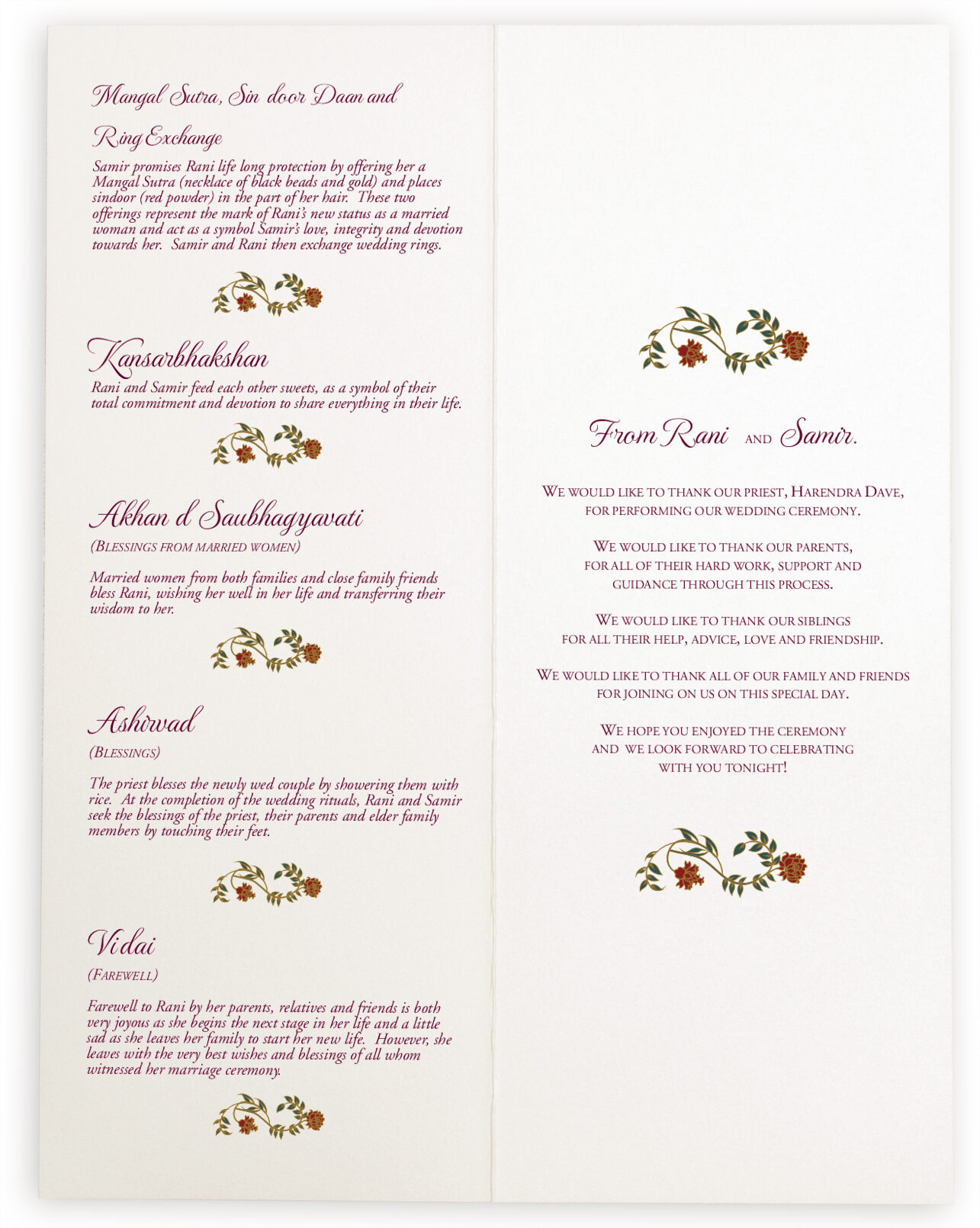 Shadi Indian Wedding Cards And Program Book With Hindu Wedding