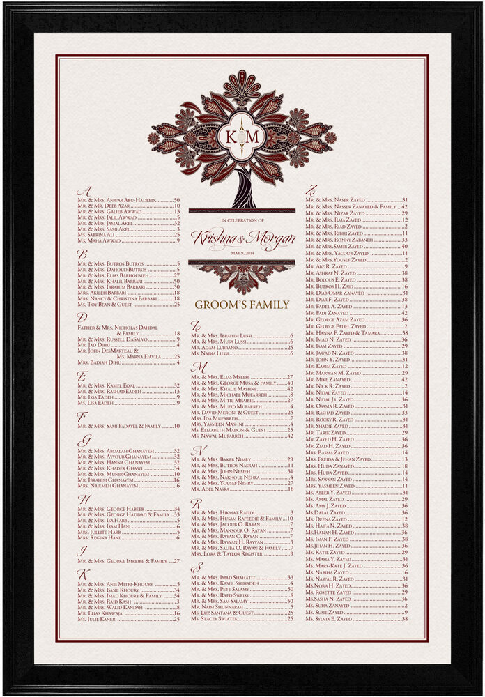 Photograph of Ananda Tree Seating Charts