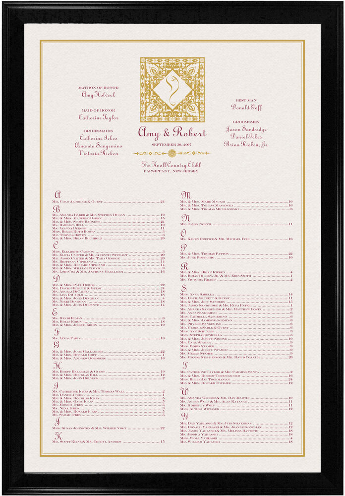 Photograph of Paisley Ganesha Monogram Seating Charts
