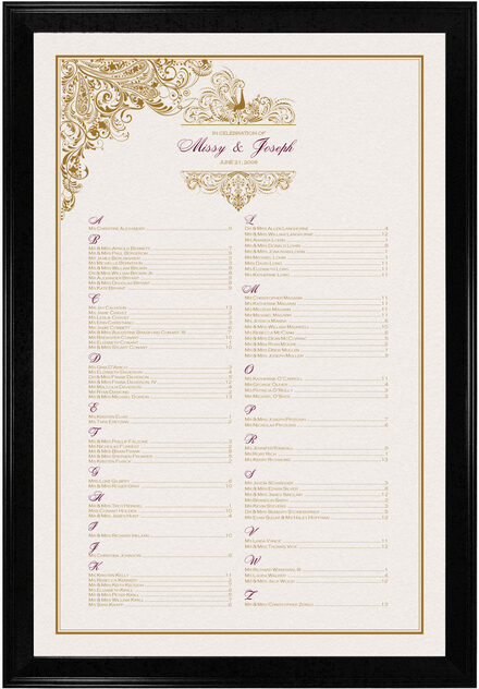 Peacock Wedding Seating Chart