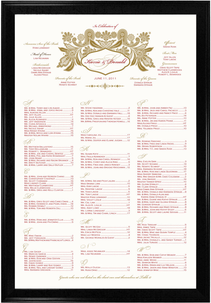 Photograph of Paisley Swash Seating Charts