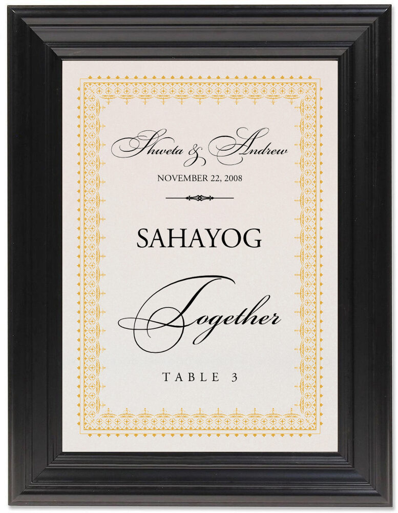 Framed Photograph of Hindi Sentiments Table Names