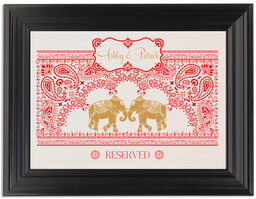Framed Photograph of Paisley Bandana Elephants Table Names