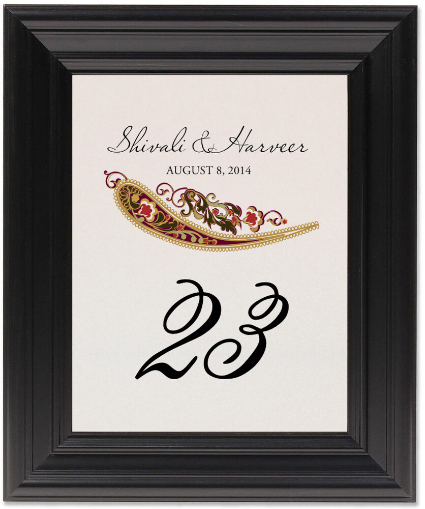Framed Photograph of Emperor Paisley Power Table Numbers