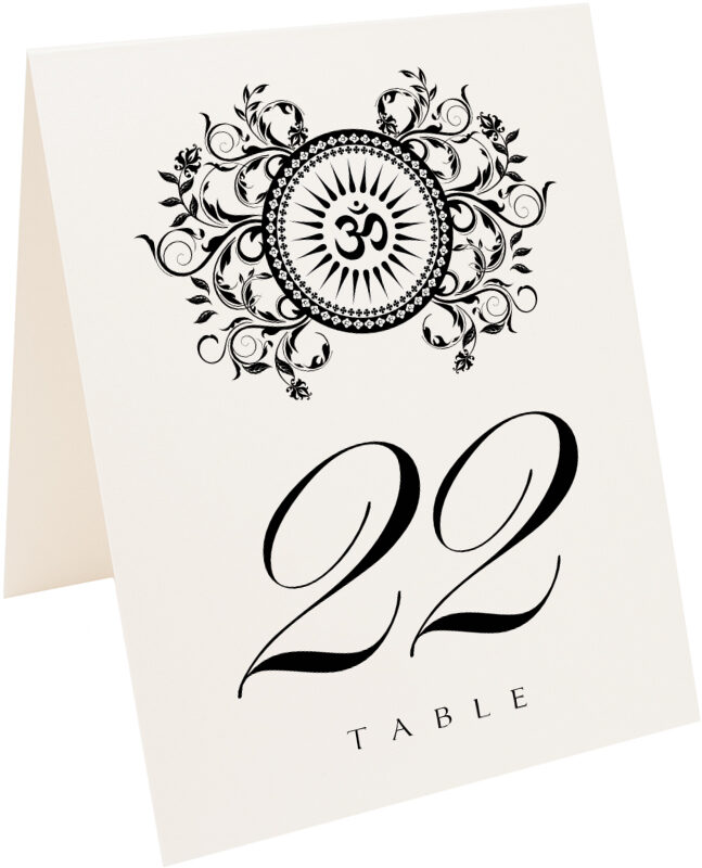 Photograph of Tented Gingee Om Table Numbers