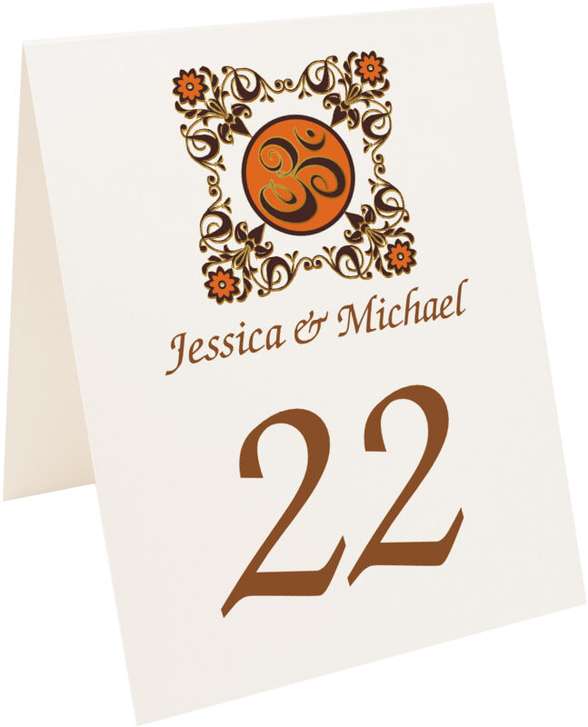 Photograph of Tented Paisley Arabesque Om Table Numbers