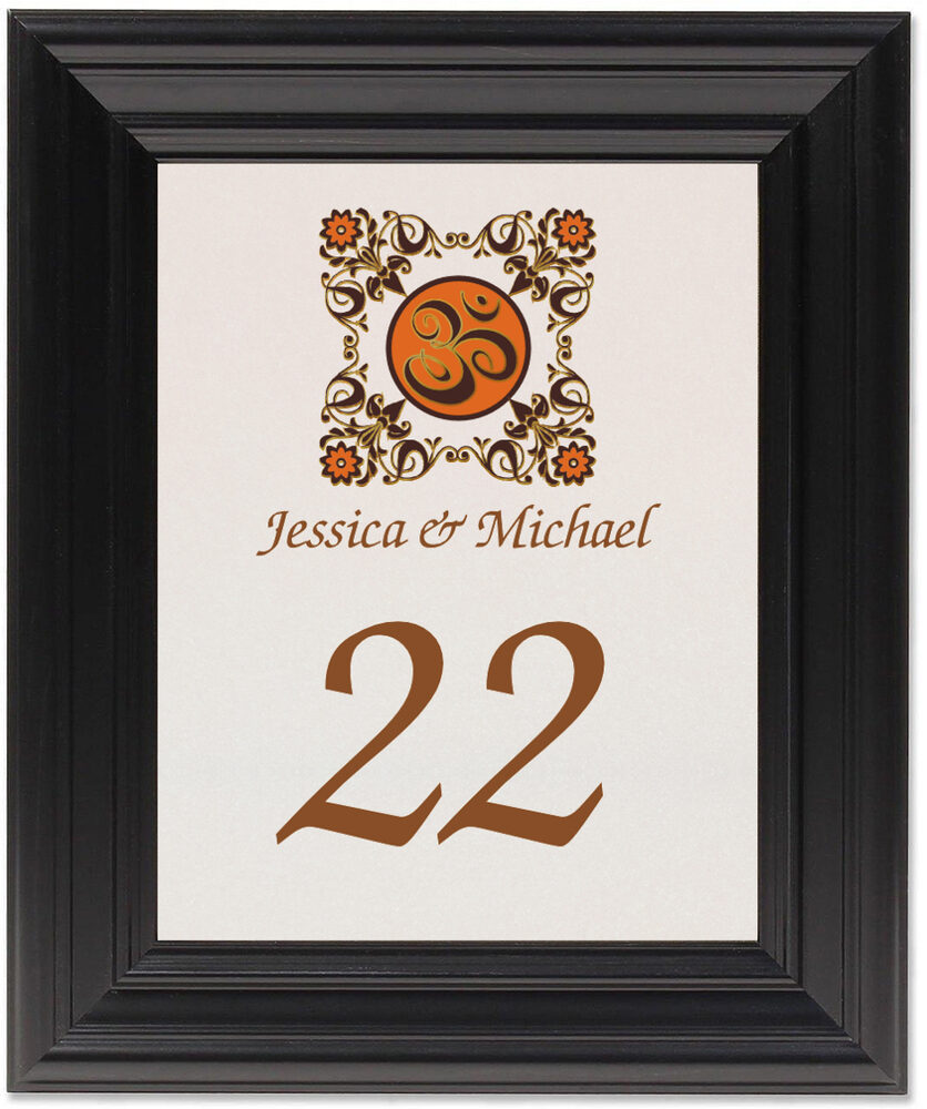 Framed Photograph of Paisley Arabesque Om Table Numbers