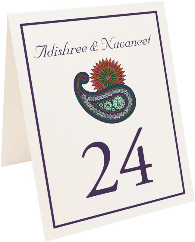 Photograph of Tented Paisley Sun Table Numbers