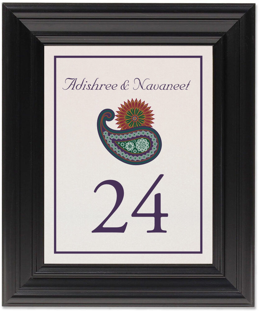 Framed Photograph of Paisley Sun Table Numbers