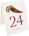 Photograph of Tented Royal Burgundy Paisley Table Numbers