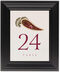 Framed Photograph of Royal Burgundy Paisley Table Numbers