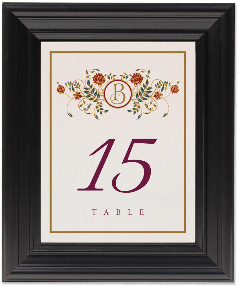 Framed Photograph of Shadi Table Numbers