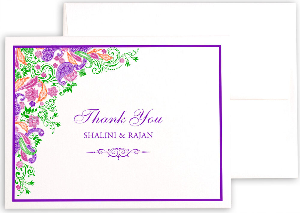 Photograph of Paisley Garden - Pink & Purple Thank You Notes