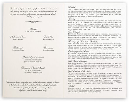 Jewish Wedding Programs With Jewish Wedding Traditions And Customs