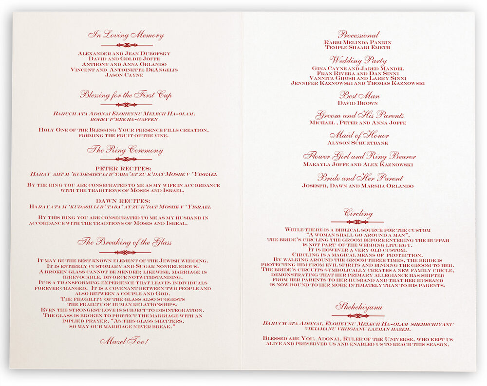 Photograph of Elegance and Engravers Wedding Programs