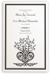 Photograph of Jewish Tree of Life Heart Wedding Programs